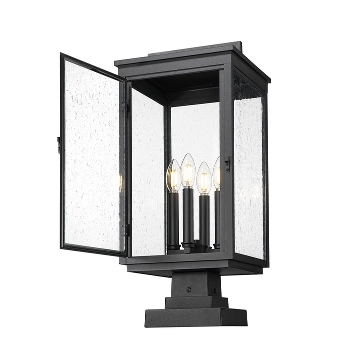 Z-Lite - 5019PHBS-SQPM-BK - Four Light Outdoor Pier Mounted - Hartwell - Sand Black