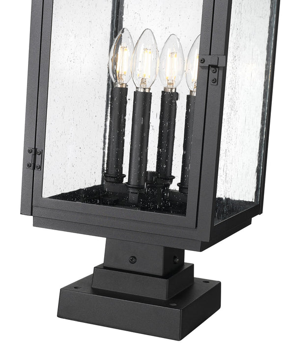 Z-Lite - 5019PHBS-SQPM-BK - Four Light Outdoor Pier Mounted - Hartwell - Sand Black