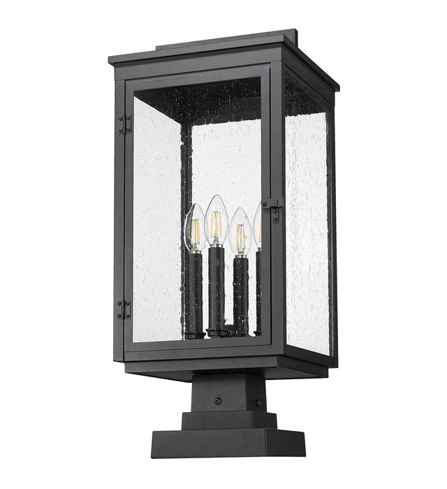 Z-Lite - 5019PHBS-SQPM-BK - Four Light Outdoor Pier Mounted - Hartwell - Sand Black