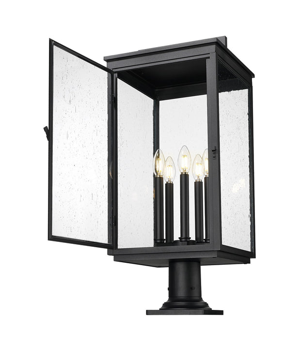 Z-Lite - 5019PHXLR-533PM-BK - Five Light Outdoor Pier Mount - Hartwell - Sand Black