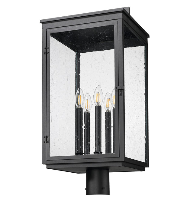 Z-Lite - 5019PHXLR-BK - Five Light Outdoor Post Mount - Hartwell - Sand Black