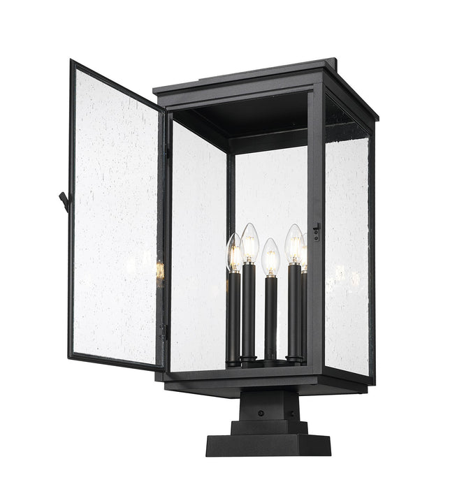 Z-Lite - 5019PHXLS-SQPM-BK - Five Light Outdoor Pier Mount - Hartwell - Sand Black