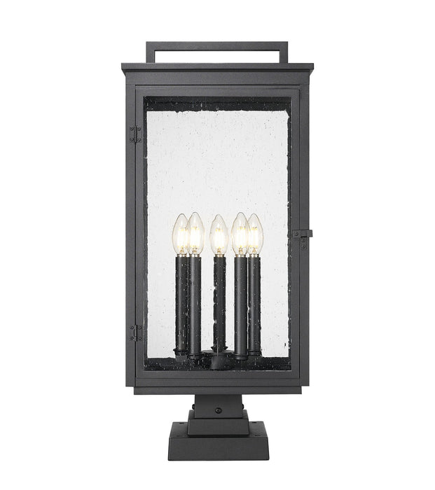 Z-Lite - 5019PHXLS-SQPM-BK - Five Light Outdoor Pier Mount - Hartwell - Sand Black