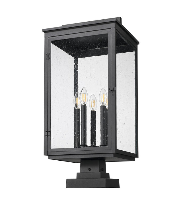 Z-Lite - 5019PHXLS-SQPM-BK - Five Light Outdoor Pier Mount - Hartwell - Sand Black