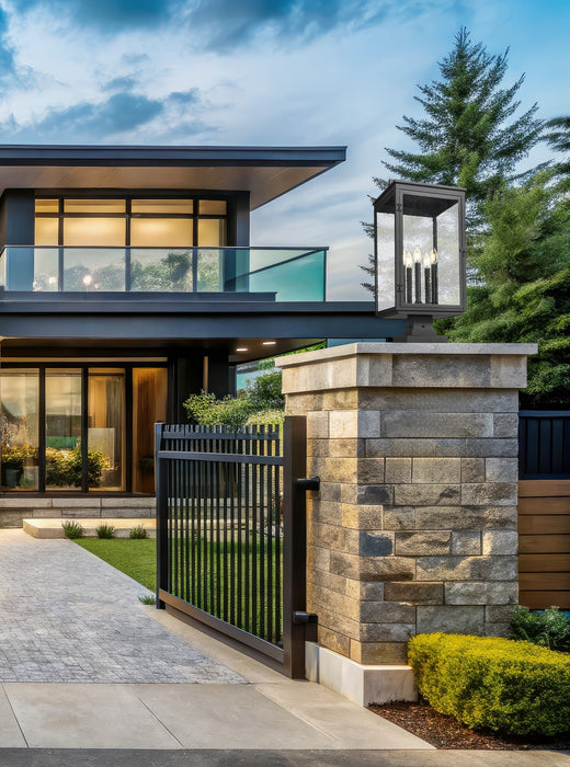 Z-Lite - 5019PHXLS-SQPM-BK - Five Light Outdoor Pier Mount - Hartwell - Sand Black