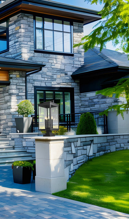 Z-Lite - 5019PHXLS-SQPM-BK - Five Light Outdoor Pier Mount - Hartwell - Sand Black