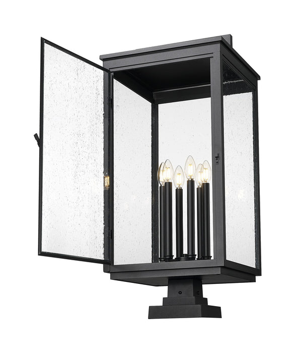 Z-Lite - 5019PHXXLS-SQPM-BK - Six Light Outdoor Pier Mount - Hartwell - Sand Black