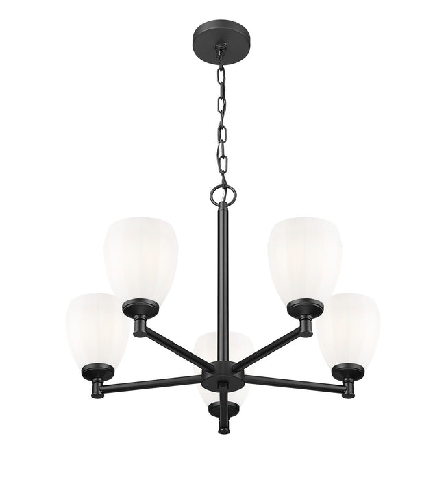 Z-Lite - 7004-5MB - Five Light Chandelier - Oren - Matte Black