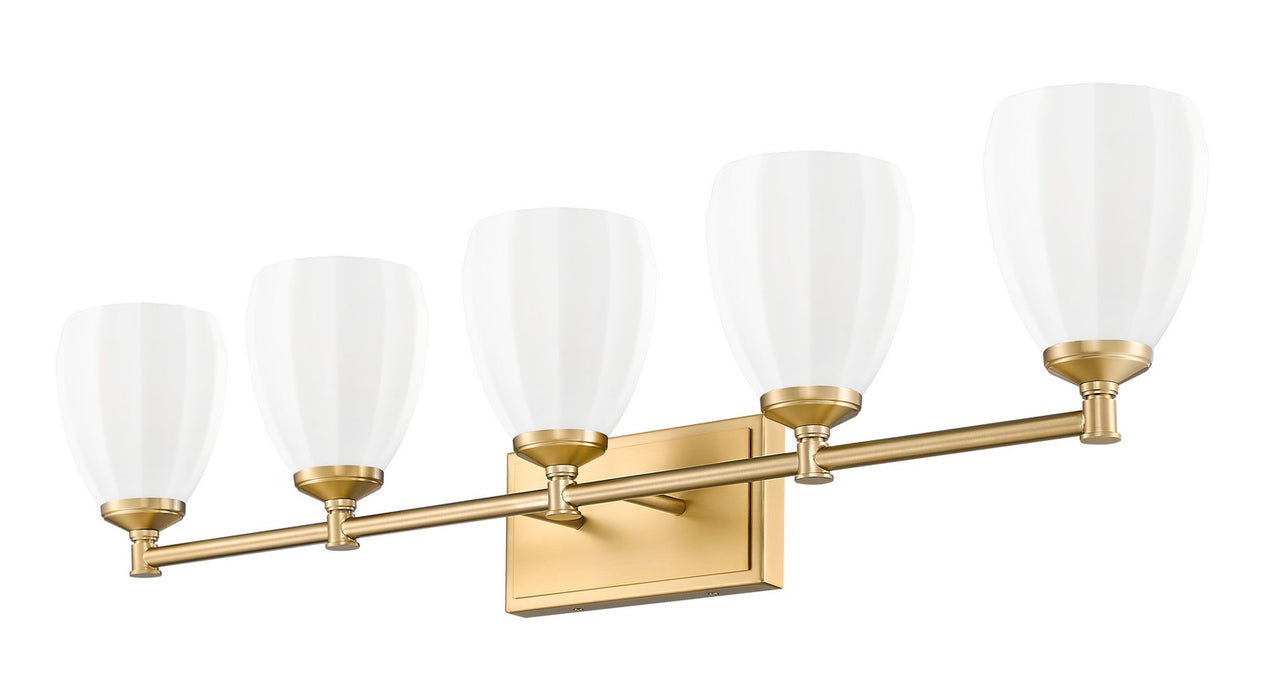 Z-Lite - 7004-5V-MGLD - Five Light Vanity - Oren - Modern Gold