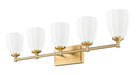 Z-Lite - 7004-5V-MGLD - Five Light Vanity - Oren - Modern Gold