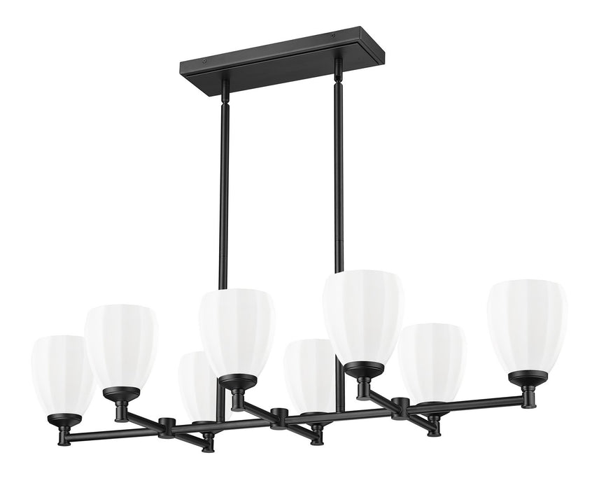 Z-Lite - 7004-8L-MB - Eight Light Linear Chandelier - Oren - Matte Black