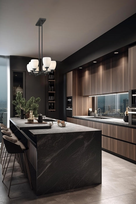 Z-Lite - 7004-8L-MB - Eight Light Linear Chandelier - Oren - Matte Black