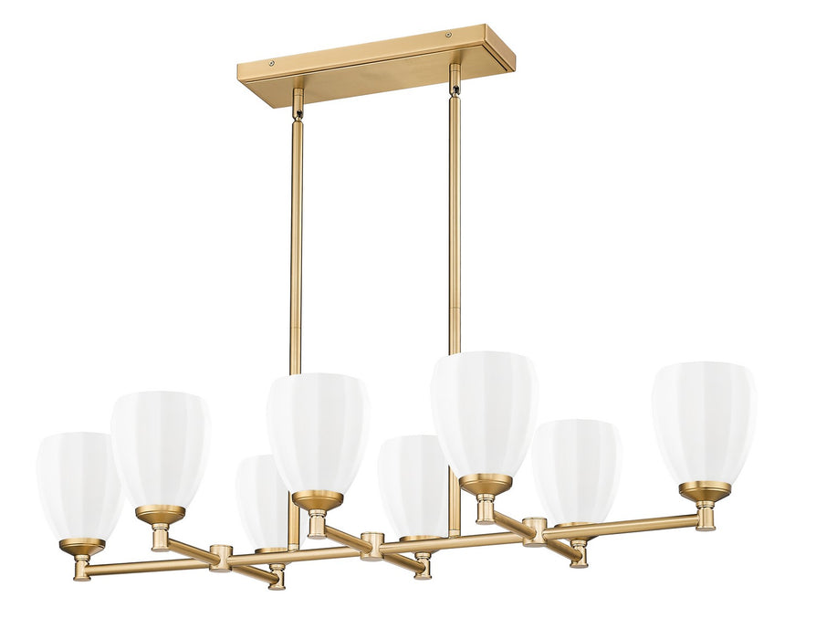 Z-Lite - 7004-8L-MGLD - Eight Light Linear Chandelier - Oren - Modern Gold