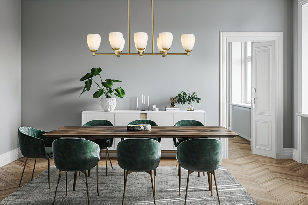 Z-Lite - 7004-8L-MGLD - Eight Light Linear Chandelier - Oren - Modern Gold