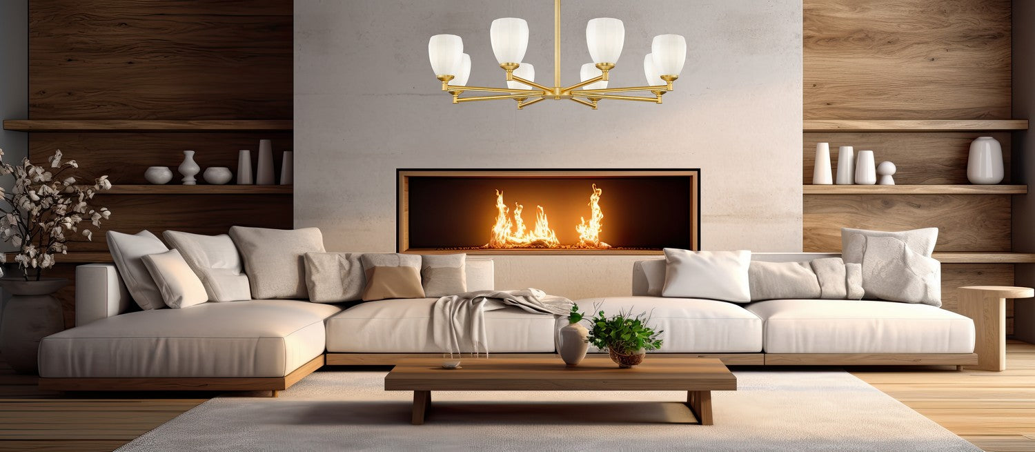 Z-Lite - 7004-8MGLD - Eight Light Chandelier - Oren - Modern Gold