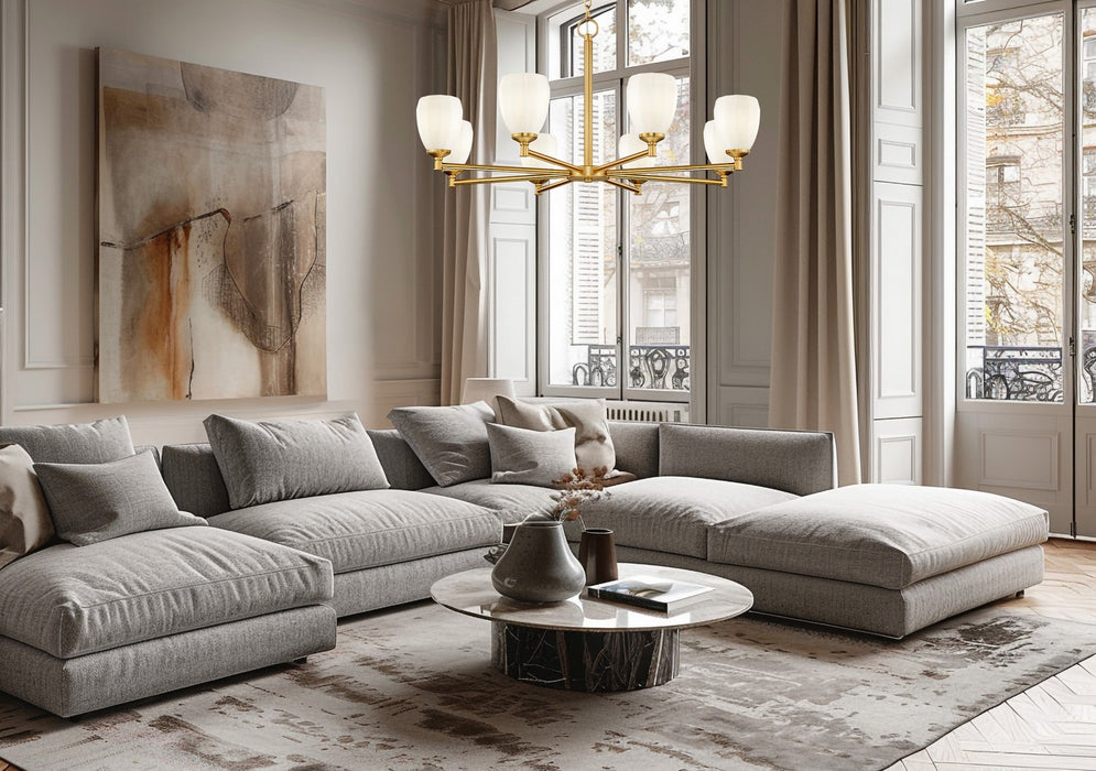 Z-Lite - 7004-8MGLD - Eight Light Chandelier - Oren - Modern Gold