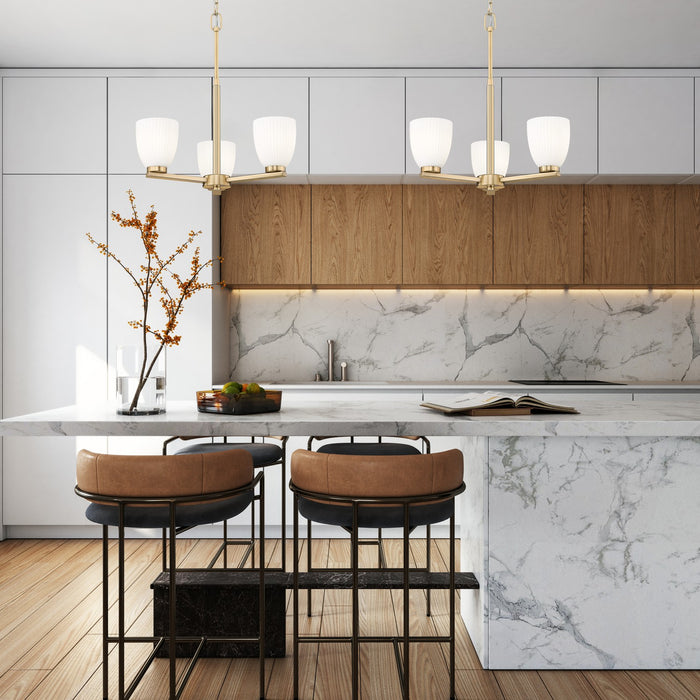 Z-Lite - 7518-3MGLD - Three Light Chandelier - Naya - Modern Gold