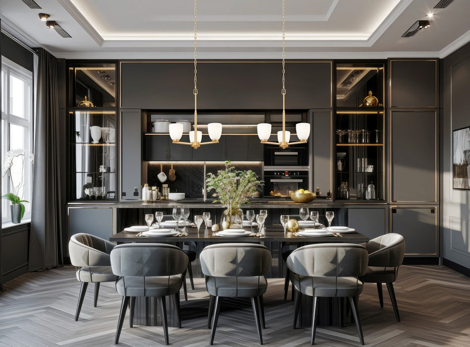 Z-Lite - 7518-3MGLD - Three Light Chandelier - Naya - Modern Gold