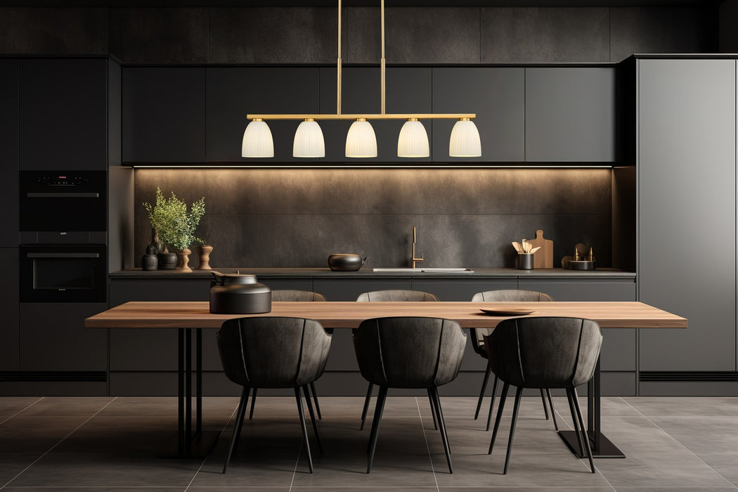 Z-Lite - 7518-5L-MGLD - Five Light Linear Chandelier - Naya - Modern Gold