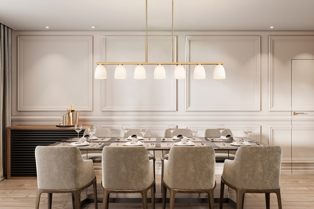Z-Lite - 7518-7L-MGLD - Seven Light Linear Chandelier - Naya - Modern Gold