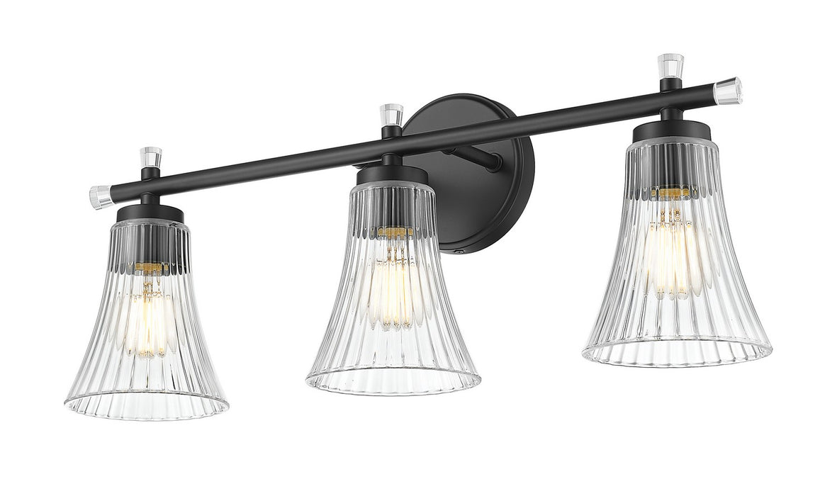 Z-Lite - 7519-3V-MB - Three Light Vanity - Belle - Matte Black