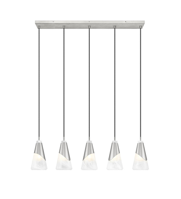 Z-Lite - 828P6-5L-BN - Five Light Linear Chandelier - Aimie - Brushed Nickel