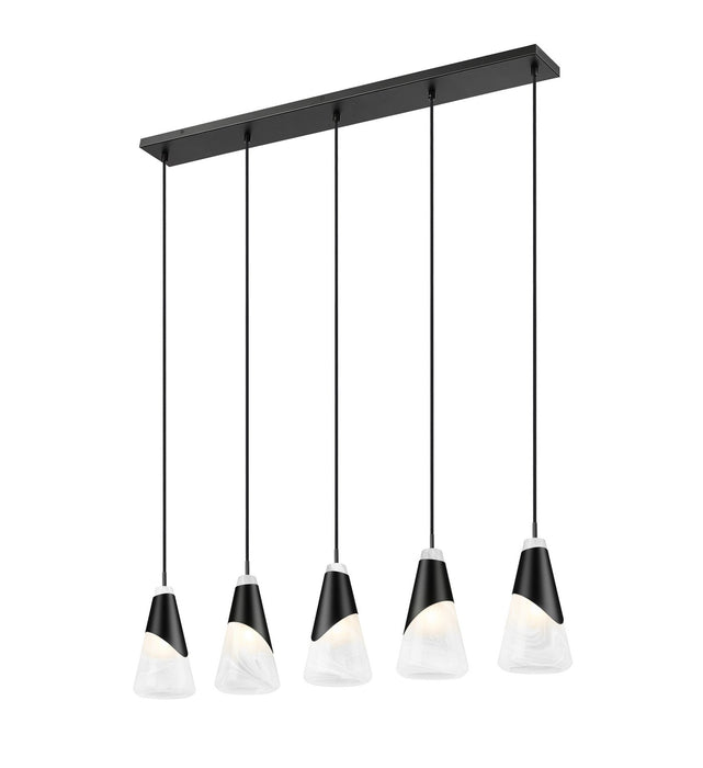 Z-Lite - 828P6-5L-MB - Five Light Linear Chandelier - Aimie - Matte Black