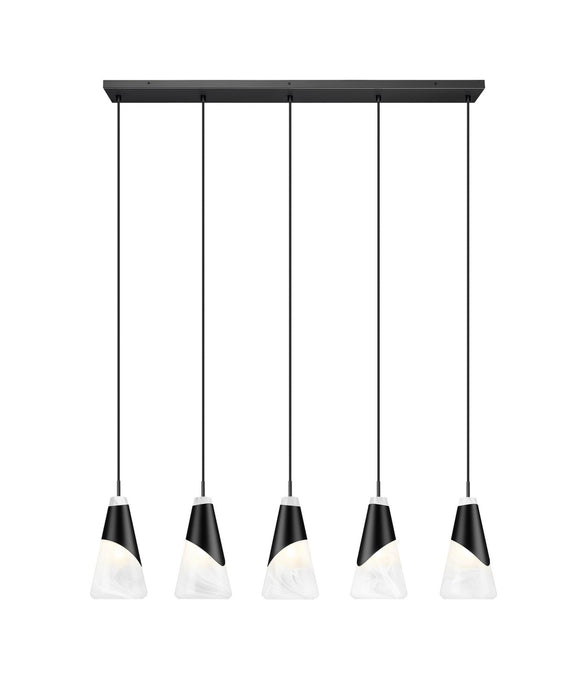 Z-Lite - 828P6-5L-MB - Five Light Linear Chandelier - Aimie - Matte Black