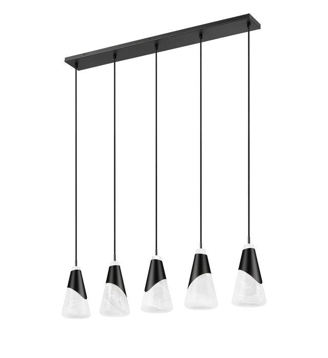 Z-Lite - 828P6-5L-MB - Five Light Linear Chandelier - Aimie - Matte Black