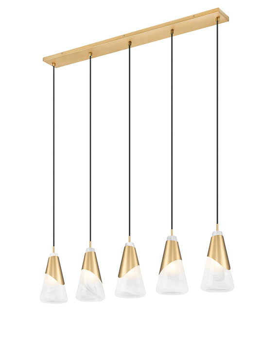 Z-Lite - 828P6-5L-MGLD - Five Light Linear Chandelier - Aimie - Modern Gold