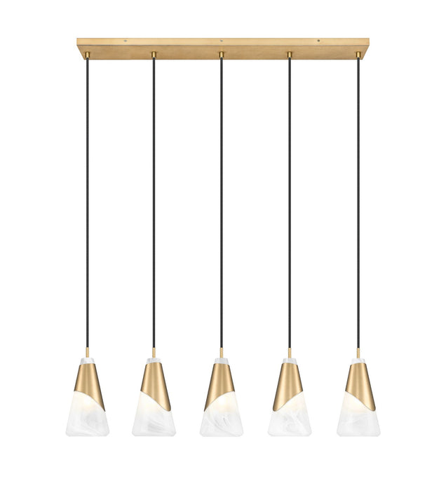 Z-Lite - 828P6-5L-MGLD - Five Light Linear Chandelier - Aimie - Modern Gold