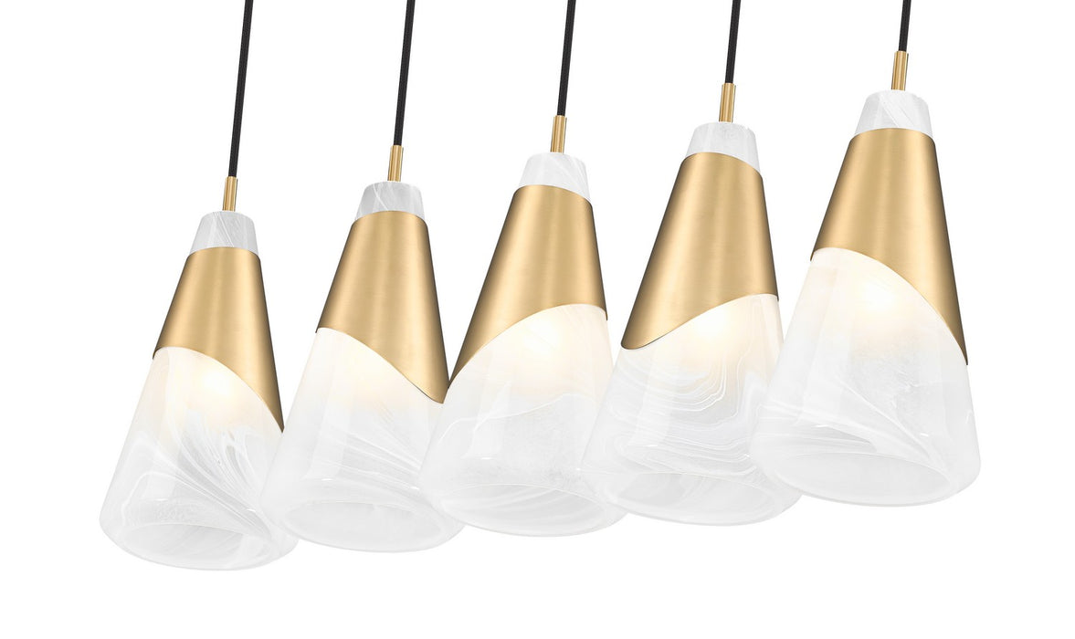 Z-Lite - 828P6-5L-MGLD - Five Light Linear Chandelier - Aimie - Modern Gold