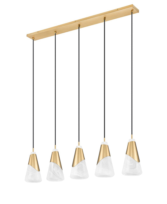 Z-Lite - 828P6-5L-MGLD - Five Light Linear Chandelier - Aimie - Modern Gold
