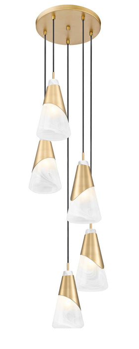 Z-Lite - 828P6-5R-MGLD - Five Light Chandelier - Aimie - Modern Gold