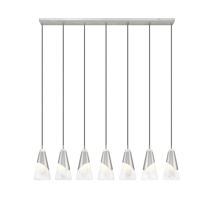 Z-Lite - 828P6-7L-BN - Seven Light Linear Chandelier - Aimie - Brushed Nickel