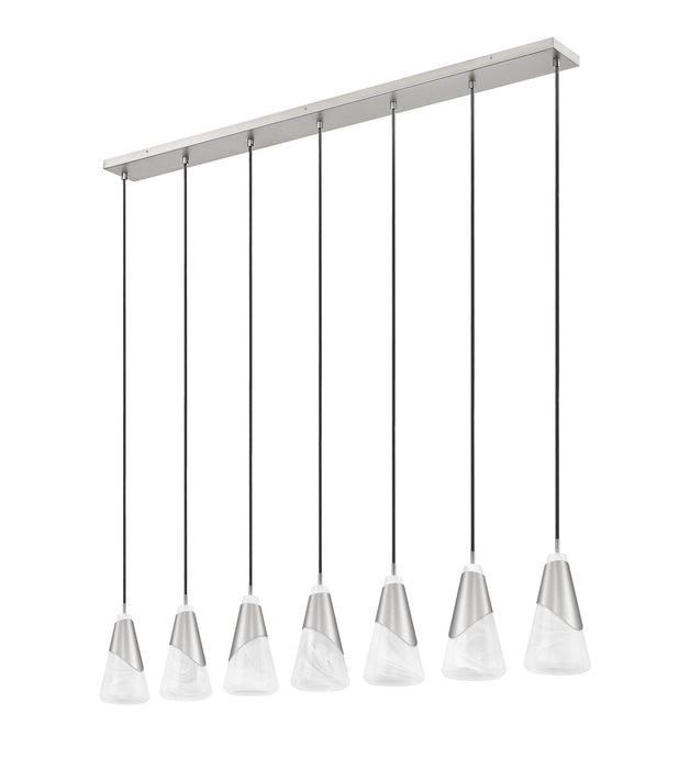 Z-Lite - 828P6-7L-BN - Seven Light Linear Chandelier - Aimie - Brushed Nickel
