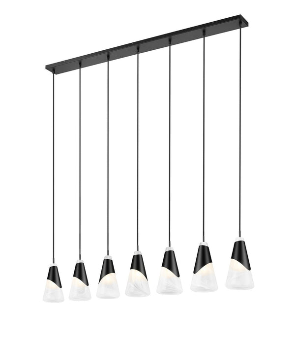 Z-Lite - 828P6-7L-MB - Seven Light Linear Chandelier - Aimie - Matte Black