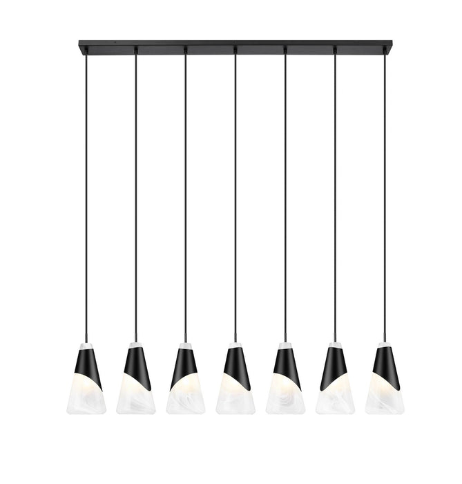 Z-Lite - 828P6-7L-MB - Seven Light Linear Chandelier - Aimie - Matte Black