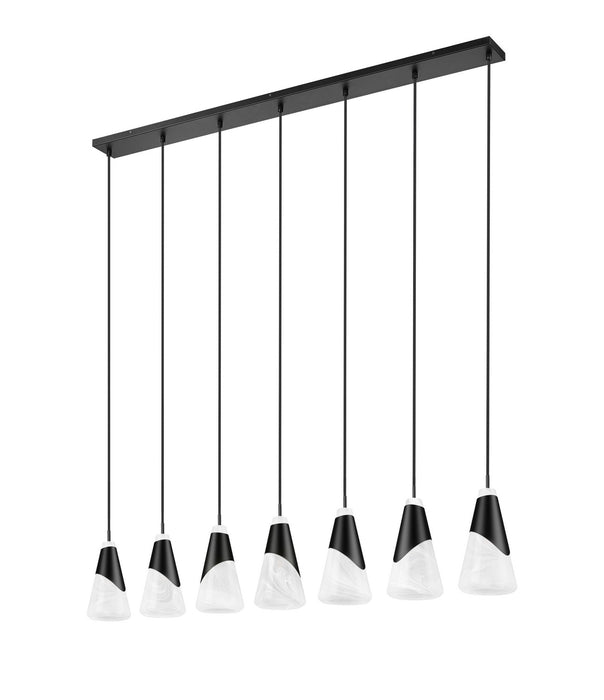 Z-Lite - 828P6-7L-MB - Seven Light Linear Chandelier - Aimie - Matte Black