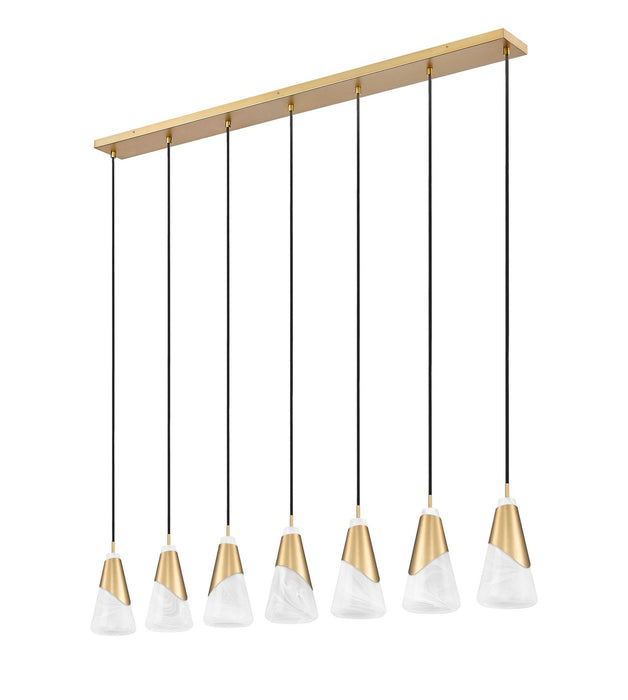 Z-Lite - 828P6-7L-MGLD - Seven Light Linear Chandelier - Aimie - Modern Gold