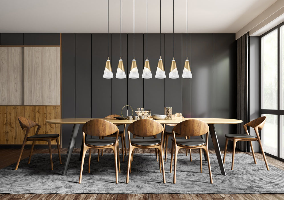 Z-Lite - 828P6-7L-MGLD - Seven Light Linear Chandelier - Aimie - Modern Gold