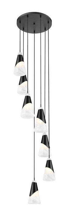 Z-Lite - 828P6-7R-MB - Seven Light Chandelier - Aimie - Matte Black