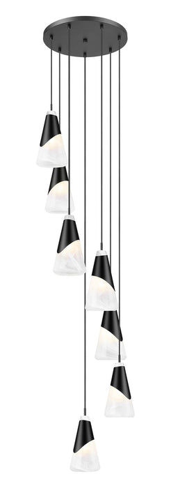 Z-Lite - 828P6-7R-MB - Seven Light Chandelier - Aimie - Matte Black