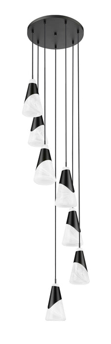 Z-Lite - 828P6-7R-MB - Seven Light Chandelier - Aimie - Matte Black