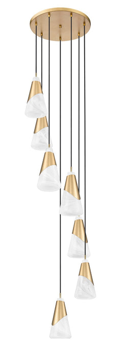 Z-Lite - 828P6-7R-MGLD - Seven Light Chandelier - Aimie - Modern Gold
