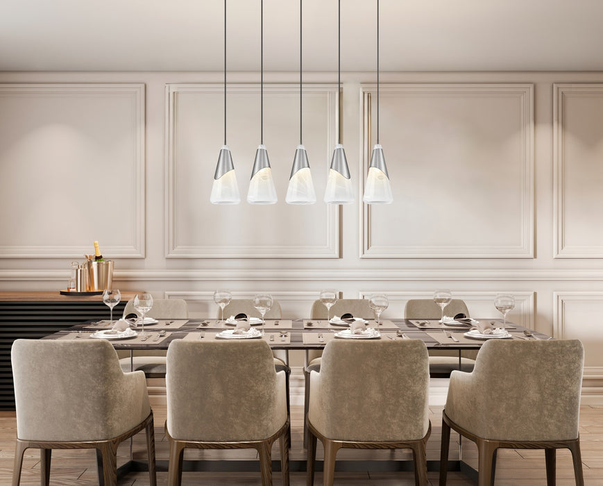 Z-Lite - 828P7-5L-BN - Five Light Linear Chandelier - Aimie - Brushed Nickel