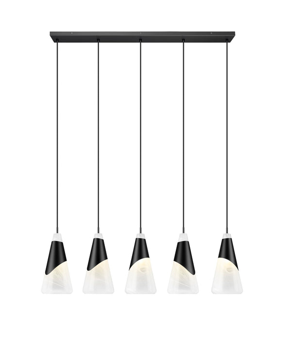 Z-Lite - 828P7-5L-MB - Five Light Linear Chandelier - Aimie - Matte Black