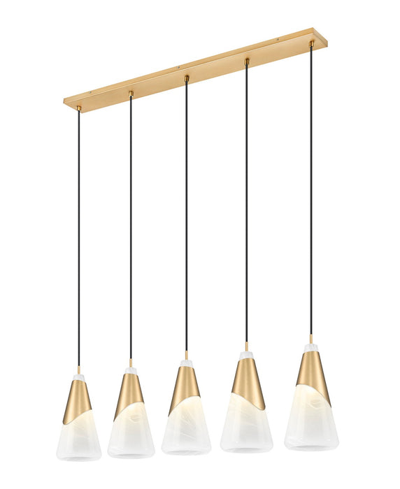 Z-Lite - 828P7-5L-MGLD - Five Light Linear Chandelier - Aimie - Modern Gold