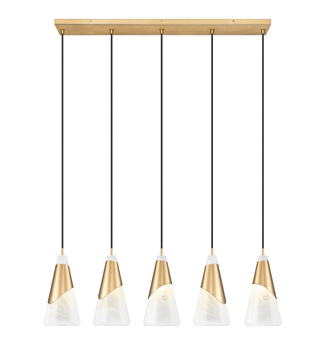 Z-Lite - 828P7-5L-MGLD - Five Light Linear Chandelier - Aimie - Modern Gold