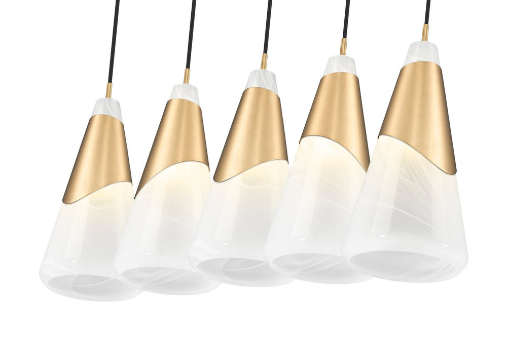 Z-Lite - 828P7-5L-MGLD - Five Light Linear Chandelier - Aimie - Modern Gold